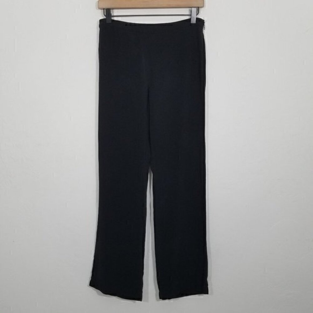 Eileen Fisher 100% Silk Petite Dress Pants Black Minimalist Size 4P